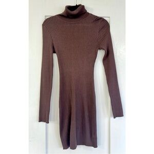 Wild Fable Brown Turtleneck Sweater Dress
